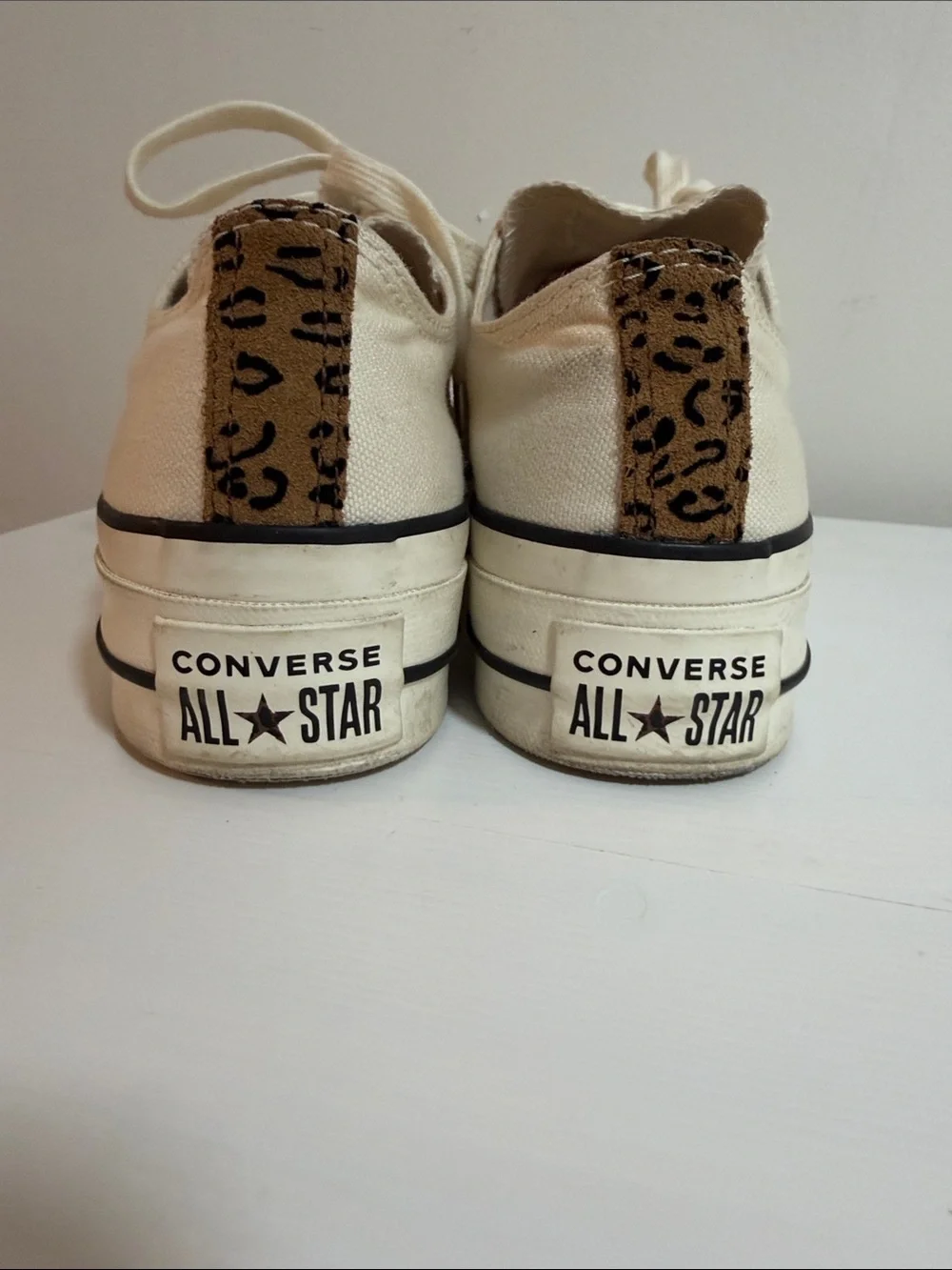 Converse Platform Low Top Sneakers in Cream with Black Trim